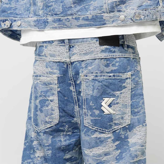 Karl Kani Ανδρικό παντελόνι OG K Distress Camo Five Pocket Denim